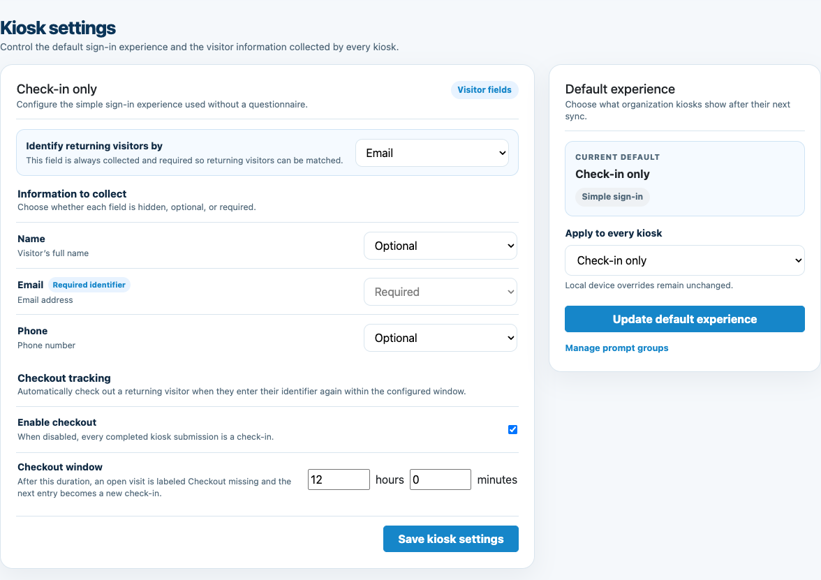MemberMaker checkout settings with checkout enabled and a configurable time window