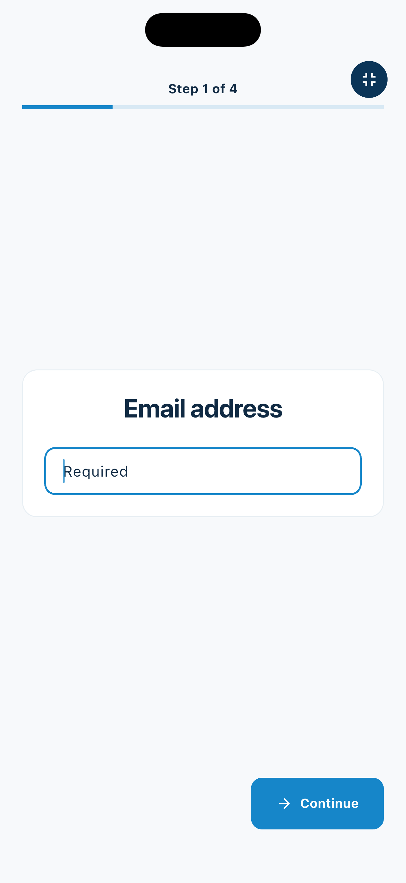 MemberMaker email prompt in fullscreen kiosk mode with the keyboard hidden